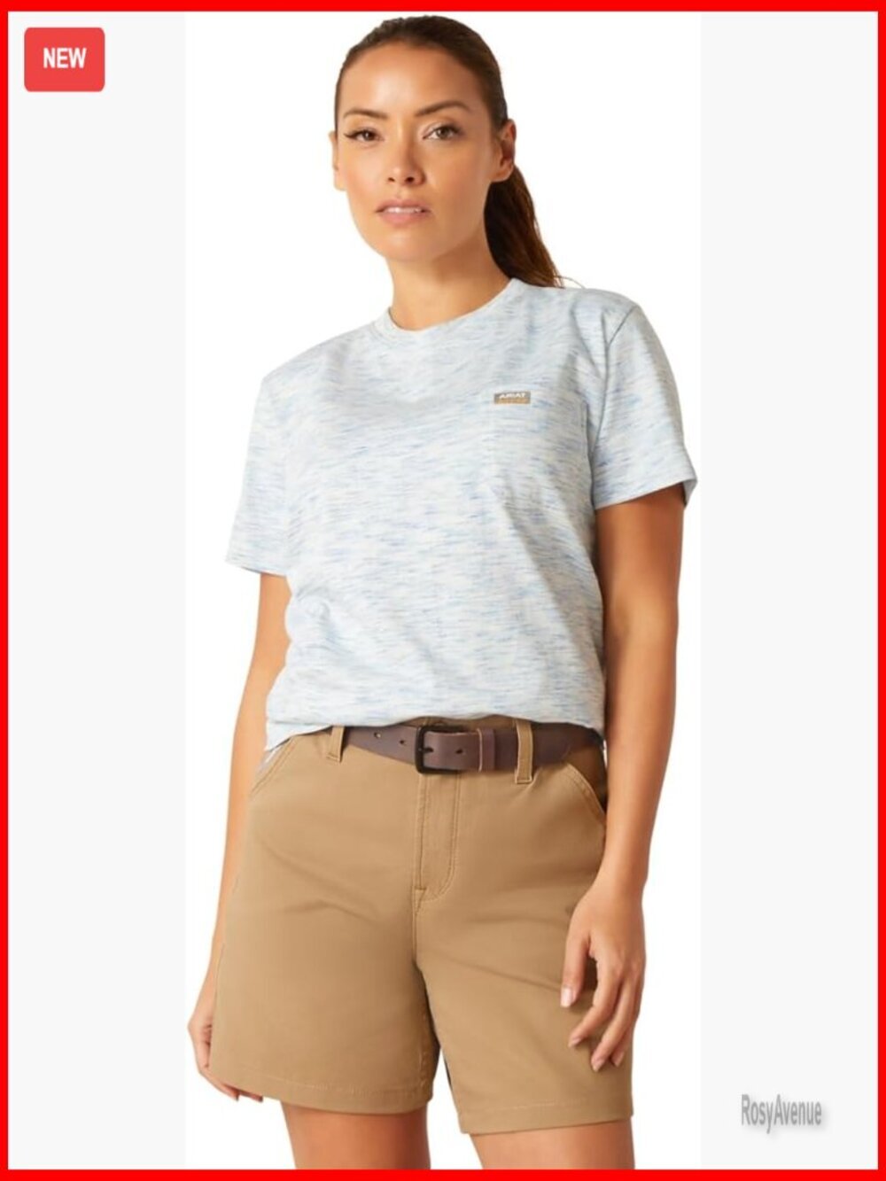 Space Dyed Cotton T-Shirt with Pocket